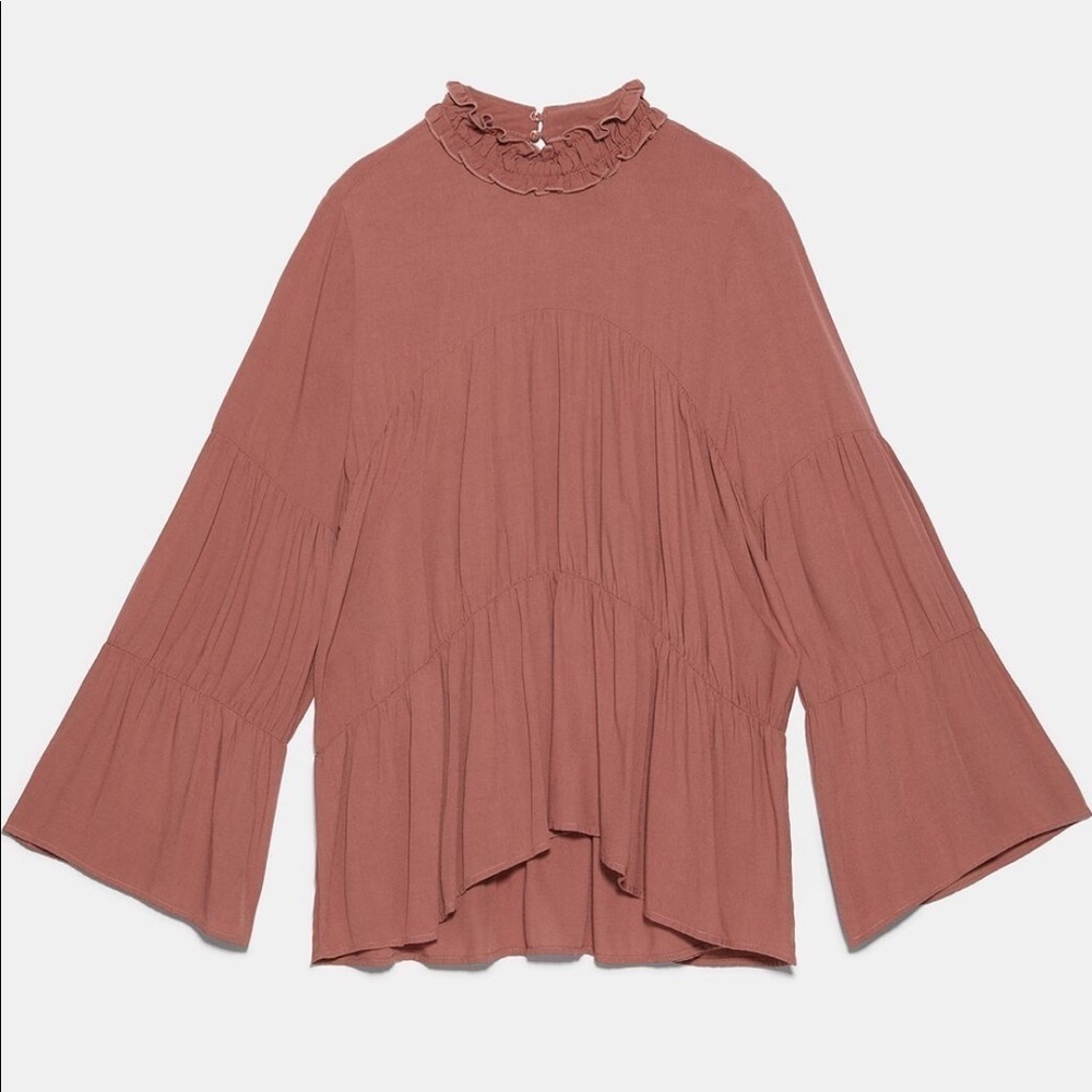 ZARA BNWT Mock Neck Blouse - Picture 6 of 6